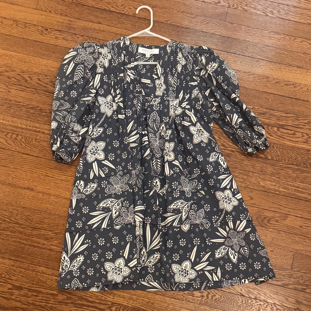HUNTER BELL Women's Maxi Dress in Black and White Floral